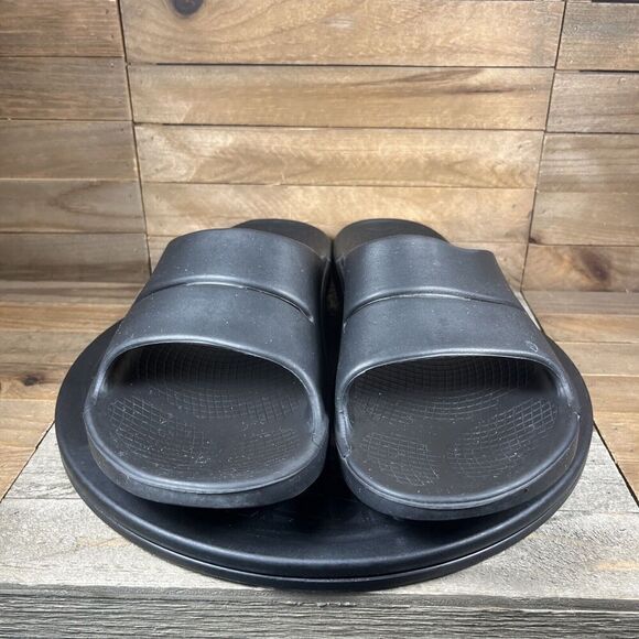 Oofos OOahh Mens Sz 10 Womens Sz 12 Sport Flex Slide Recovery Sandals Black - Picture 2 of 11